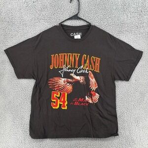 Johnny Cash The Man in Black Ring of Fire Graphic T-Shirt Black Men S/M NWT